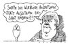 Cartoon: versprecher (small) by Andreas Prüstel tagged aussetzung,laufzeitverlängerung,atomkraftwerke,merkel