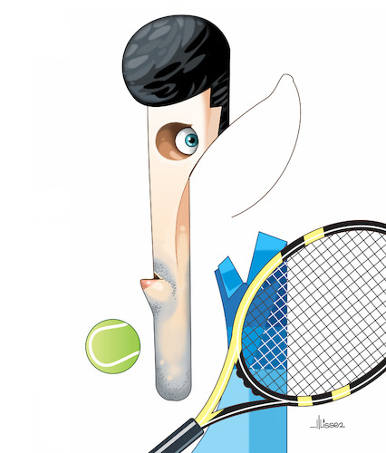 Cartoon: Novak Djokovic (medium) by Ulisses-araujo tagged novak,djokovic