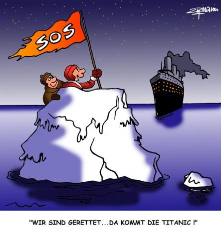 Cartoon: Titanic (medium) by Georg Zitzmann tagged titanic,schiff,boot,eisberge,kreuzfahrten