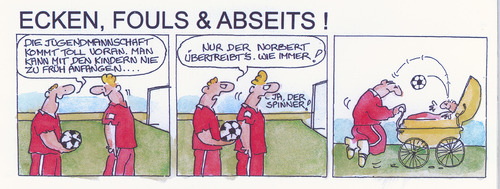 Cartoon: Ecken Fouls u. Abseits (medium) by Peter Gatsby tagged ecken,fouls,und,abseits,ecken,fouls,abseits,fußball,sport