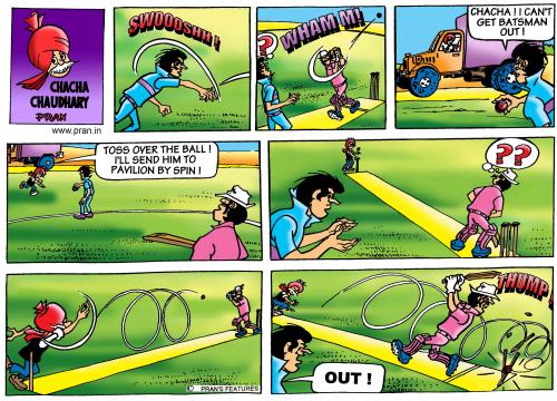 Cartoon: Chacha Chaudhary (medium) by pran tagged cricket