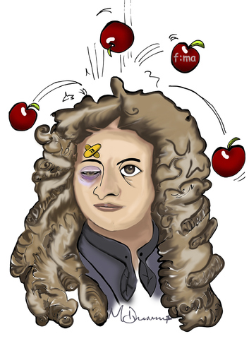 Cartoon: Isaac Newton (medium) by melekdurmus tagged cartoonist,drawing,karikatür,cartoon,melekdurmus,isaacnewton