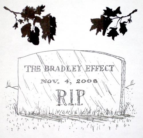 Cartoon: Bradley-Effect Burial (medium) by Mike Dater tagged dater,bradley,effect,obama