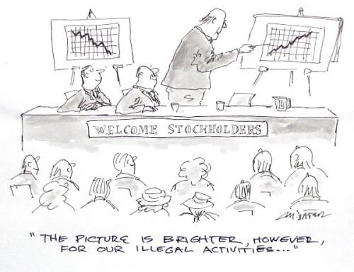 Cartoon: Welcome Stock Holderrs (medium) by Mike Dater tagged mike,dater,inkroom