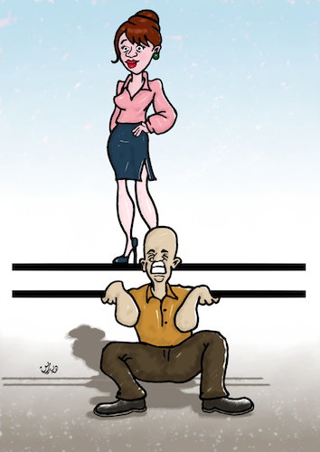 Cartoon: women and men equality (medium) by handren khoshnaw tagged handren,khoshnaw,women,men,equality,cartoon,8march