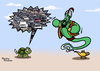 Cartoon: even the genie canot solve it (small) by handren khoshnaw tagged traffic,genie,handren,khoshnaw,cartoon