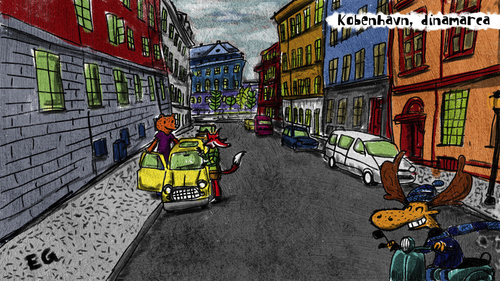 Cartoon: kobenhavd denmark (medium) by ernesto guerrero tagged country,animals