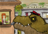 Cartoon: Paperboy (small) by ernesto guerrero tagged tyranosaurus
