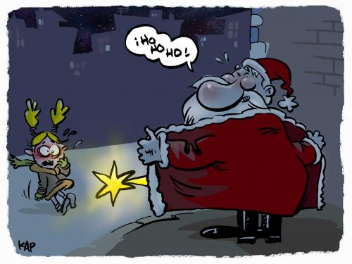 Cartoon: Exhibicionist Christmas (medium) by kap tagged christmas,nöel,navidad,weihnachten,nadal,kap