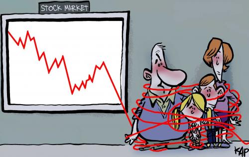 Cartoon: Stock Market (medium) by kap tagged economy,wall,street,business,stock,bankrupt,money,krise,pleite,finanzkrise,finanzen,banken,bank,geld,bankensterben,aussterben,fusion,wirtschaftskrise,wirtschaft,kredite,kredit,wall street,friedhof,finanzmarkt,lehman brothers,finanzinstitut,institut,bank of america,deutsche bank,credit suisse,ubs,barclays,morgan stanley,citibank,goldman sachs,jpmorgan,merrill lynch,hilfe,sterben,untergang,katastrophe,notenbank,usa,wall,street,lehman,brothers,of,america,deutsche,credit,suisse,morgan,stanley,goldman,sachs,merrill,lynch,zentralbank,rezession,konkurs,bankrott,broker,investment,börse,us,ezb,eu,europäisch zentralbank,frankfurt,ölhändler,öl,kfw,europäisch,kurs,fallen,familie,konsequenzen,aktien