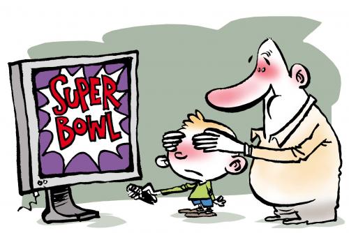 Cartoon: Super Bowl (medium) by kap tagged super,bowl,nfl,super bowl,sex,porno,tv,unterhaltung,programm,sport,nfl,kinder,jugendschutz,unterbrechung,medium,medien,fernsehen,übertragung,störung,erotik,film,football,super,bowl