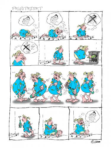 Cartoon: frustriert (medium) by sam tagged frau,mann,charater,beziehung,bunt,sam,ehe