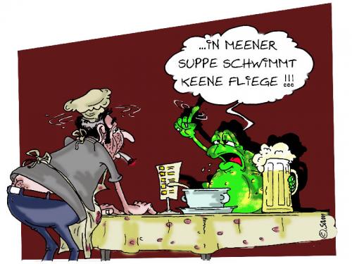 Cartoon: rotten der koch 2 (medium) by sam tagged charackter,catoon,frau,mann,home,beziehung,bunt,woman,man