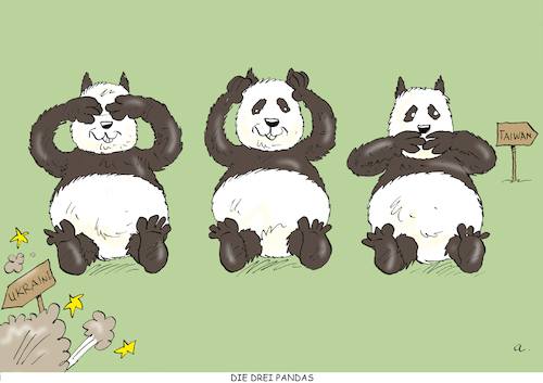 Cartoon: Drei Pandabären (medium) by astaltoons tagged putin,ukraine,krieg,china,putin,ukraine,krieg,china