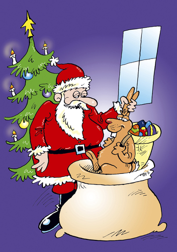 Cartoon: Weihnachten (medium) by astaltoons tagged weihnachten,weihnachtsmann,kanguruh