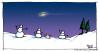Cartoon: Alienated (small) by JohnBellArt tagged snowman snowmen ufo aliens alien spaceship winter believe sighting