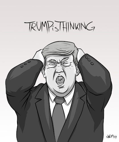 Cartoon: Trump is thinking (medium) by INovumI tagged donald,trump,iq