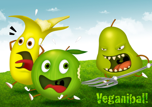 Cartoon: Veganibal (medium) by INovumI tagged vegan,vegetarier,obst,gemüse