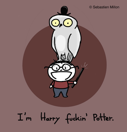 Cartoon: Harry Potter (medium) by sebreg tagged harry,potter,silly,cartoon,fun,owl