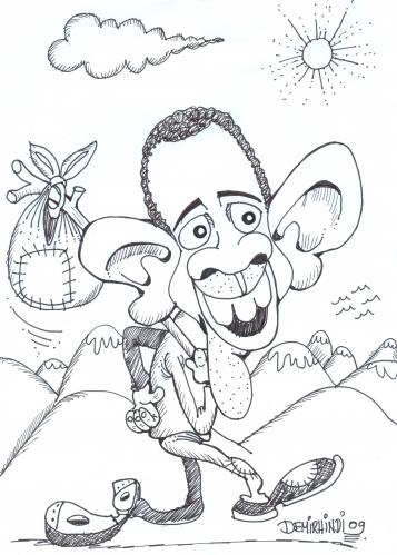 Cartoon: obama portre karikatür (medium) by demirhindi tagged portre,karikatür
