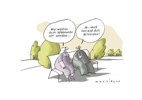 Cartoon: Alt geworden (medium) by Mattiello tagged beziehung,mann,frau,alter,beziehung,mann,alter,frau,liebe