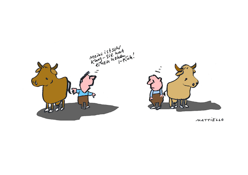 Cartoon: I-Kuh (medium) by Mattiello tagged kuh,alp,landwirt,senn,kuh,alp,landwirt,senn
