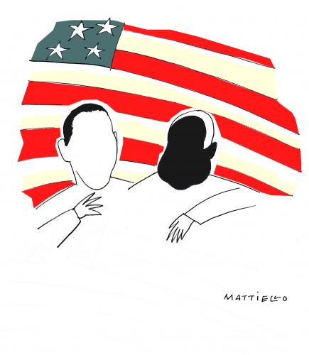 Cartoon: Kontraste (medium) by Mattiello tagged us,wahlen,obama,mc,cain,schwarz,weiss,rassenfrage