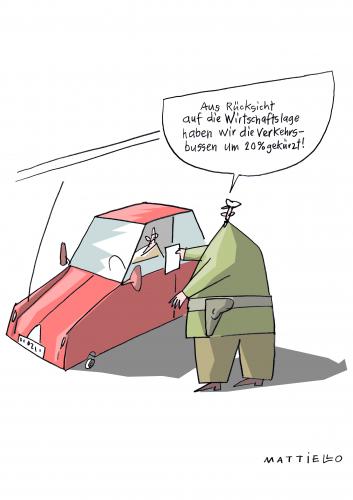 Cartoon: Kürzung (medium) by Mattiello tagged polizei,verkehr,verkehrsbussen,mattiello,wirtschaftskrise,finanzkrise,cartoon,polizei,verkehr,wirtschaftskrise,finanzkrise,finanzen,wirtschaft,auto,autos,busse,kürzungen,kürzen