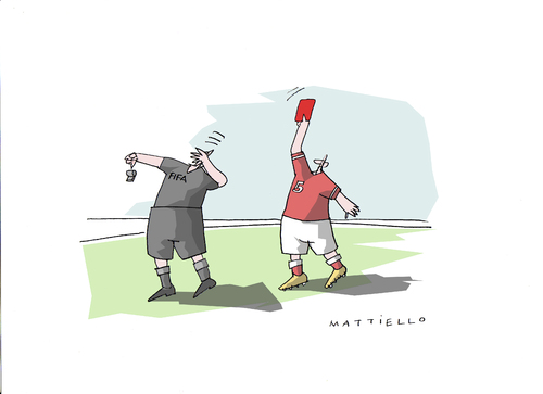 Cartoon: Rote Karte (medium) by Mattiello tagged fussball,kommerz,schiedsrichter,wm,fussball,kommerz,schiedsrichter,wm,fußball,weltmeisterschaft,rote karte,rote,karte