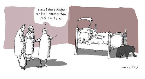 Cartoon: Ruhe (medium) by Mattiello tagged covid19,tod,sterberate,risikopatienten,tagesrate,covid19,tod,sterberate,risikopatienten,tagesrate