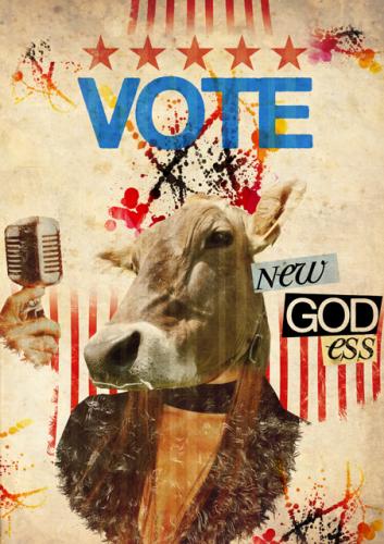 Cartoon: vote (medium) by thiagoribeiro tagged collage,thiago,ribeiro,thiagoribeiro,illustration,vintage,old,cut,paper