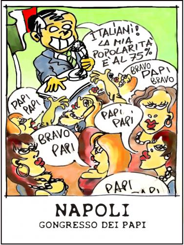 Cartoon: Congresso dei papi (medium) by yalisanda tagged papi,napoli,berlusconi,naomi,party,congresso