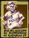 Cartoon: No Future (small) by yalisanda tagged berlusconi,government,italy,preoccuparsi,giovani,satira,berlugnette,crises