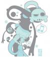 Cartoon: Brain DJ (small) by OniBaka tagged pop,popart,art,cute,kawaii,dj,brain,characters,design,illustrator,vectorial