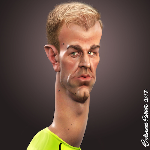 Cartoon: Joe Hart (medium) by BehnamParan tagged footballer,sculpt