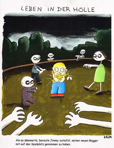 Cartoon: Little Jimmy (medium) by lillian tagged zombies,kinder,spielsachen,angst,nacht,lgx,lillian,mousli
