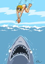 Cartoon: wow ! holiday ! (small) by FredCoince tagged shark,sea,holiday,humor
