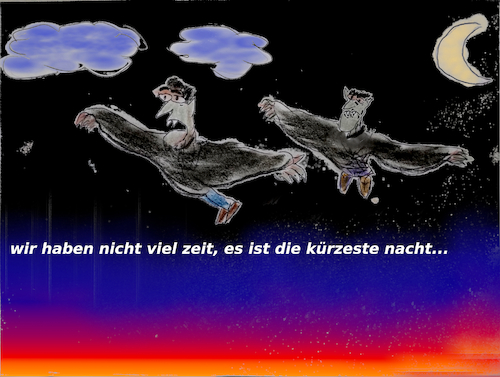 Cartoon: 21 juni (medium) by ab tagged nacht,juni,sommer,sonnwende,vampire,zeit,sonnenlicht,tag