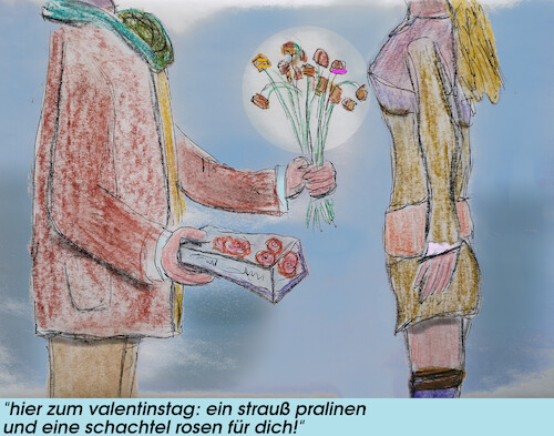 Cartoon: alternativ (medium) by ab tagged valentinstag,mann,frau,zeichen,zuneigung,geschenk,standard