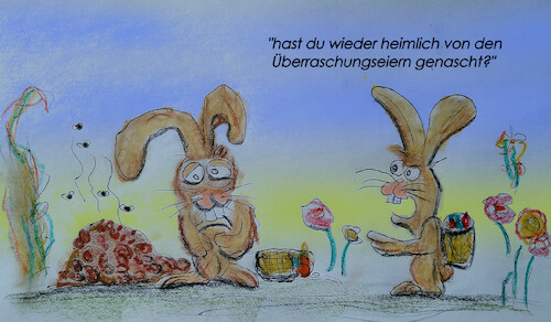 Cartoon: au w ei a (medium) by ab tagged ferrero,ei,schokolade,ostern,hase