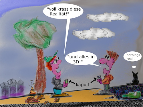 Cartoon: check it out (medium) by ab tagged kinder,jugendliche,smartphone,welt