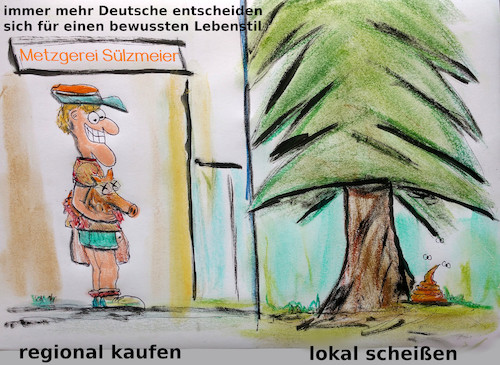 Cartoon: der gute deutsche (medium) by ab tagged essen,klima,umwelt,wald,tiere