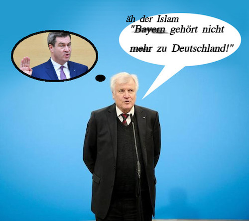 Cartoon: die wahrheit (medium) by ab tagged seehofer,söder,blabla,politiker,macht