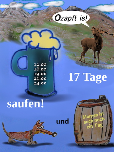 Cartoon: endlich (medium) by ab tagged bayern,münchen,oktoberfest,bier,trinken