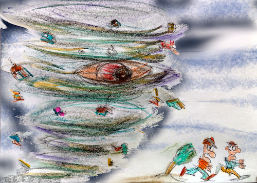 Cartoon: eye of the hurricane (medium) by ab tagged storm,weather,hurricane