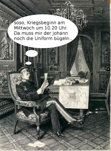 Cartoon: gute alte zeit (medium) by ab tagged früher,uniform,general,krieg,brief,post,ordnung,muss,sein