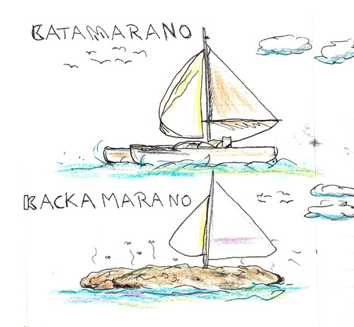 Cartoon: katamaran (medium) by ab tagged katamaran,segeln,kacke