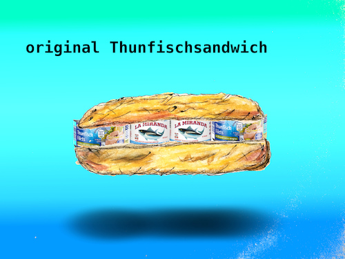 Cartoon: leichte sommerkost (medium) by ab tagged essen,sandwich,fisch