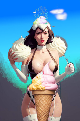 Cartoon: miss icecream (medium) by ab tagged summer,icecream,girl,hot,cold