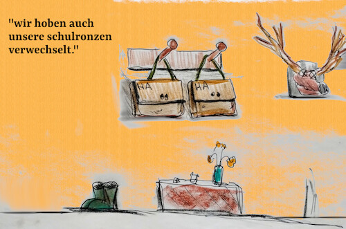 Cartoon: nur missverständnisse (medium) by ab tagged bayern,wahl,fw,hubert,aiwanger,schule,bruder,helmut